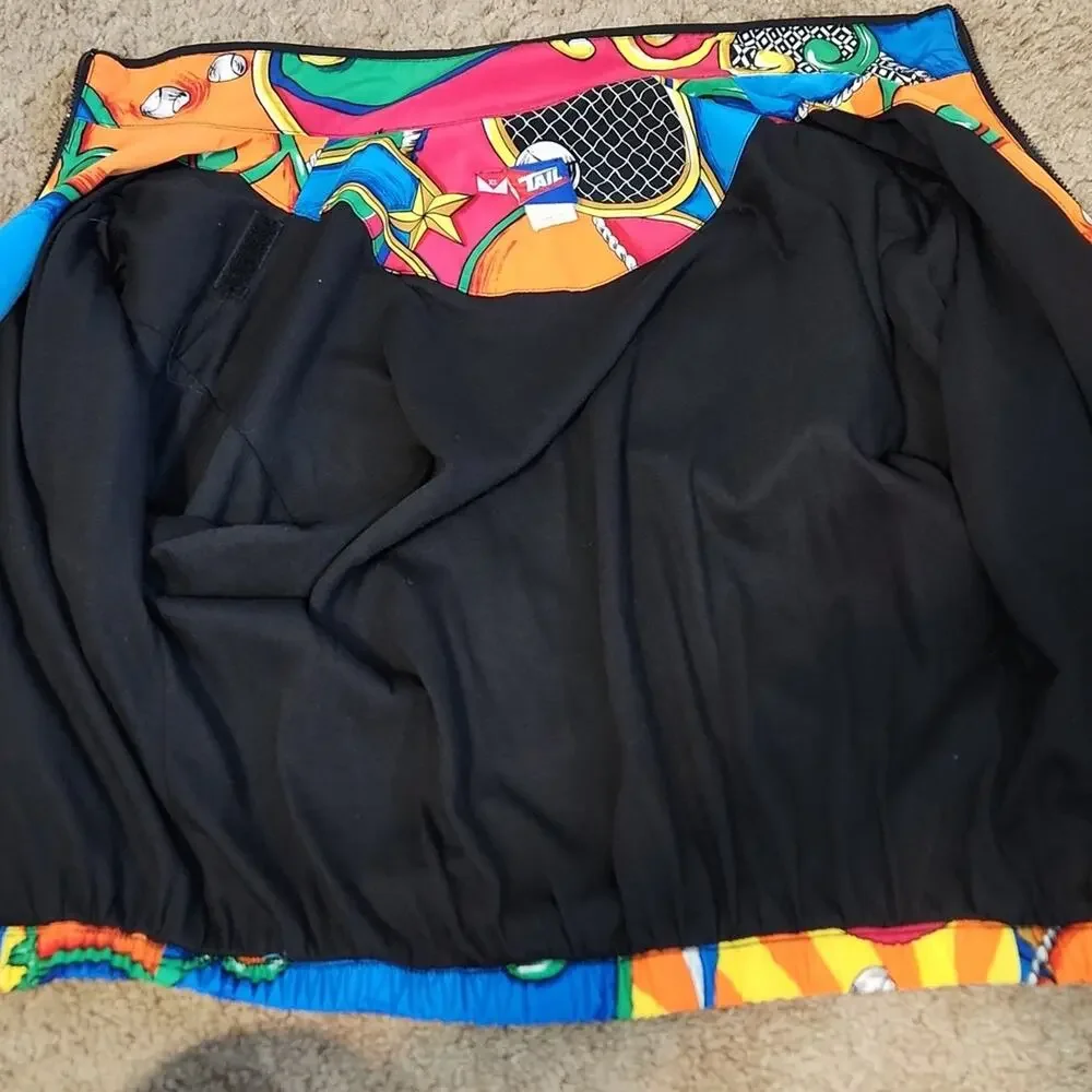 Vintage Tail Women's Vibrant Multi-colored Tennis Print Full Zip Jacket Size Med - Picture 10 of 14